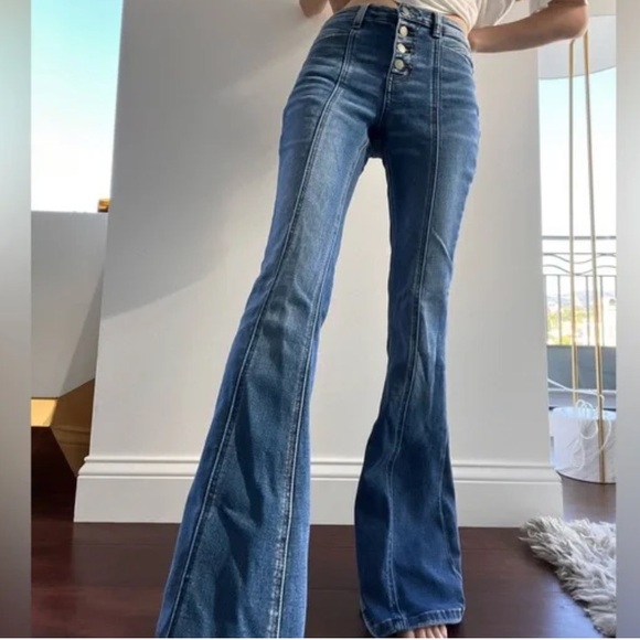 Flying Monkey Flare High Rise Jeans Unique Size 26 - Picture 10 of 16